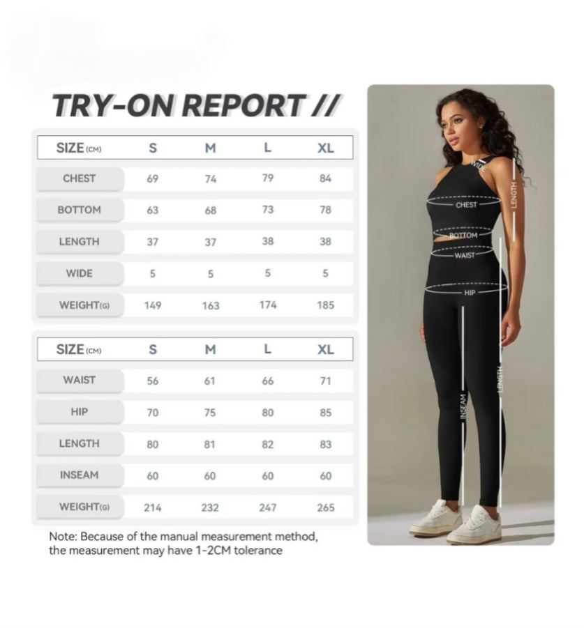 Women Yoga Outfit 2 Piece Set Workout Top and High Waisted Legging Pant